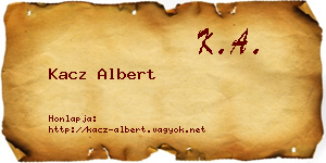 Kacz Albert névjegykártya