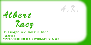 albert kacz business card